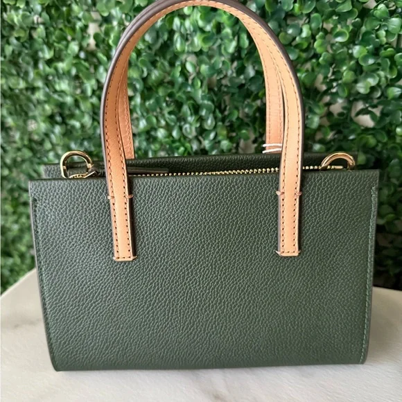 Tory Burch Blake Mini Leather Tote in Basil Handbag NWT - Picture 5 of 9